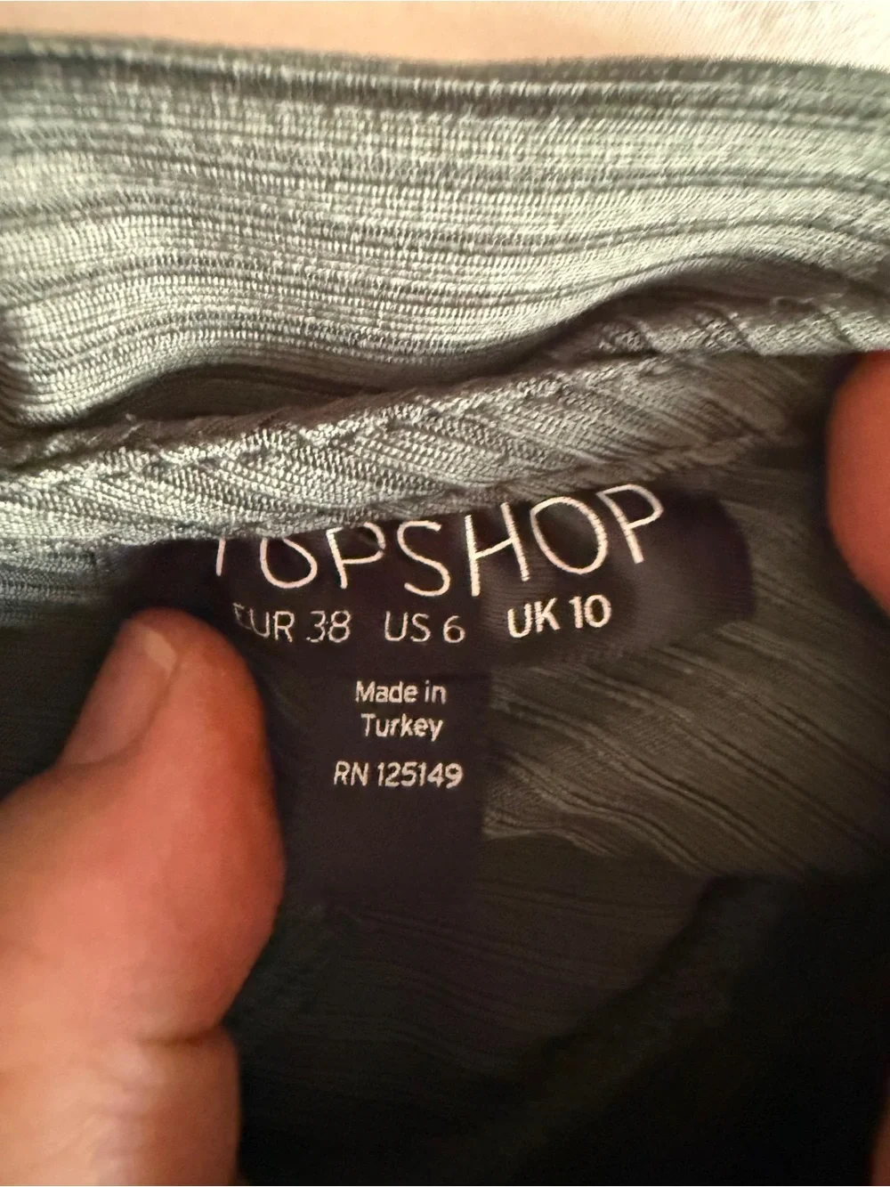 Topshop Ribbed Long Sleeve Back Bow Bodysuit Green US 6